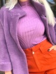 Рипсена блуза в лилаво