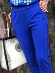 Спортно елегантен панталон в синьо с пчела
