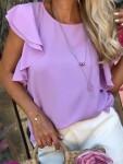 Блуза в лила с къдрички