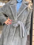 Палто със свободен силует в сив цвят