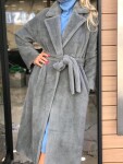 Палто със свободен силует в сив цвят