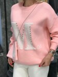 Пуловер с чантичка в розово