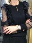 Блуза с дантелени ръкави