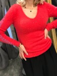 Мек пуловер в неонов цвят