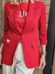 Спортно-елегантно сако в червен цвят