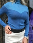 Поло фино плетиво в синьо