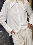 Риза с остра яка WHITE