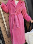Палто със свободен силует в цикламен цвят