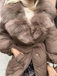 Дълго пухено палто BROWN