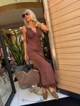 Рокля от пясъчна коприна BROWN SANDS