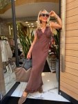 Рокля от пясъчна коприна BROWN SANDS