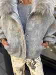 Бомбър FUR Light Grey