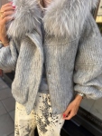 Бомбър FUR Light Grey