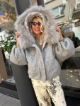 Бомбър FUR Light Grey
