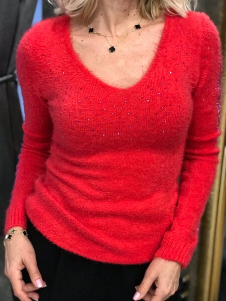 Мек пуловер в неонов цвят